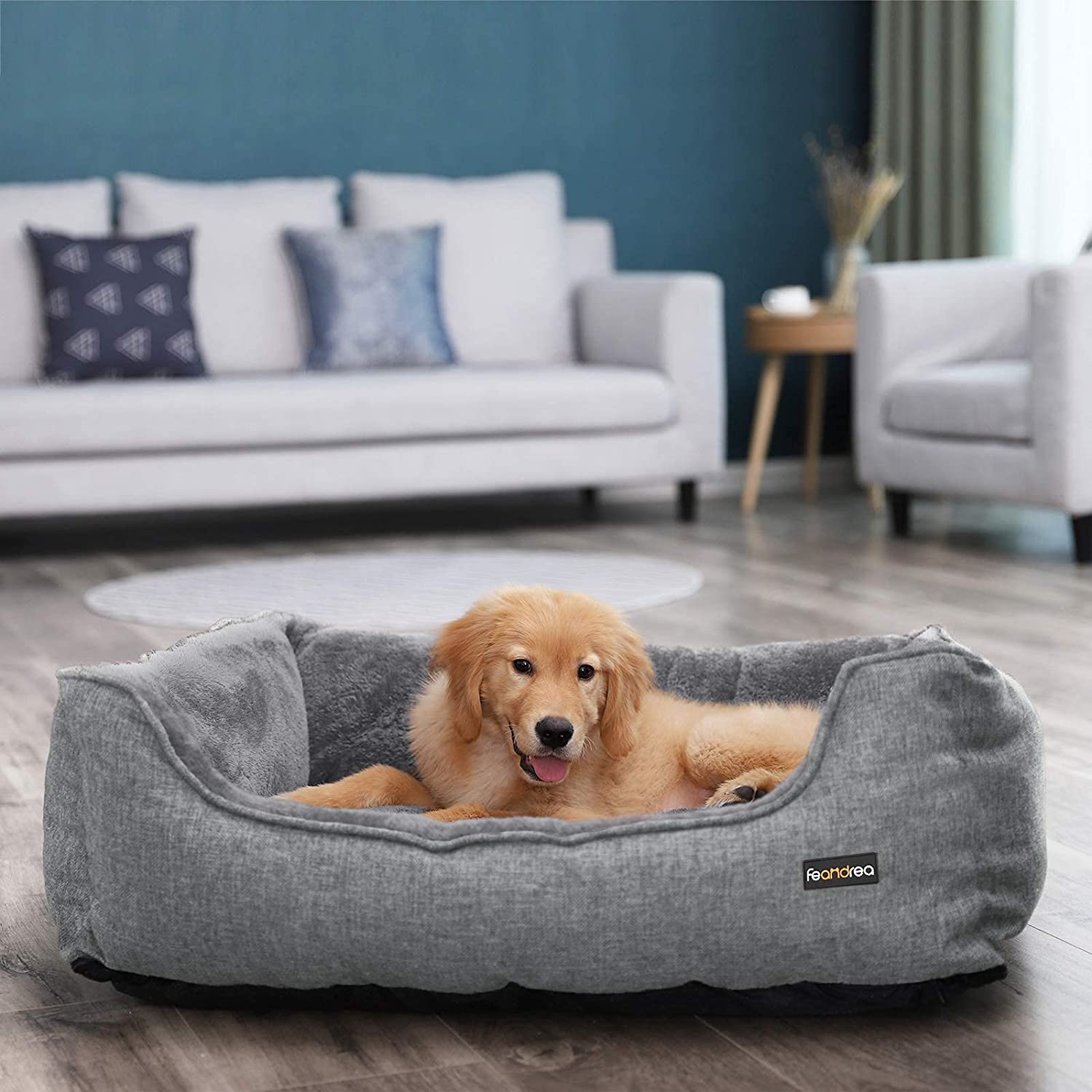 FEANDREA krevet za pse, krevet za kućne ljubimce 90 x 75 x 25 cm, sivi | FEANDREA-vitahome.hr