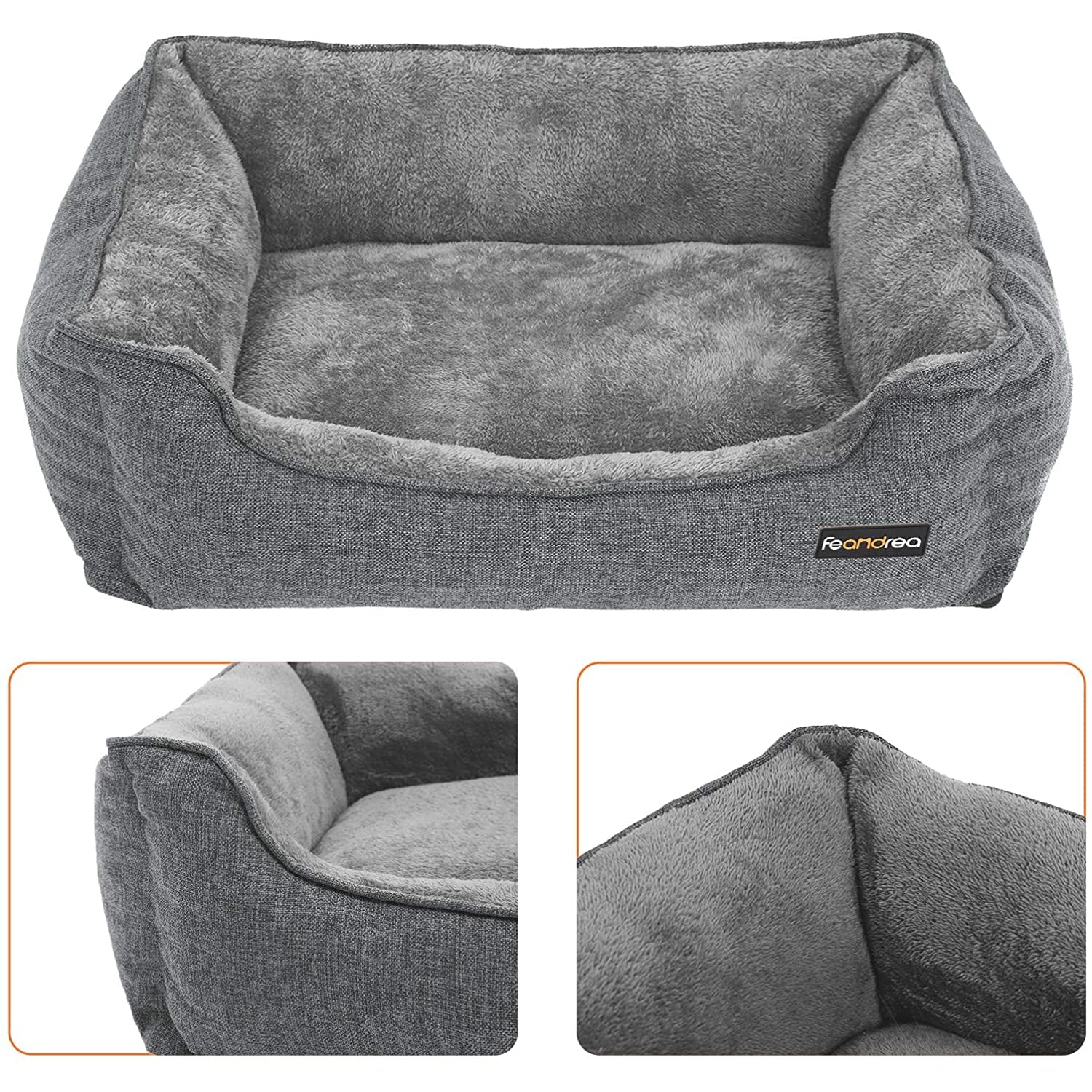 FEANDREA krevet za pse, krevet za kućne ljubimce 90 x 75 x 25 cm, sivi | FEANDREA-vitahome.hr