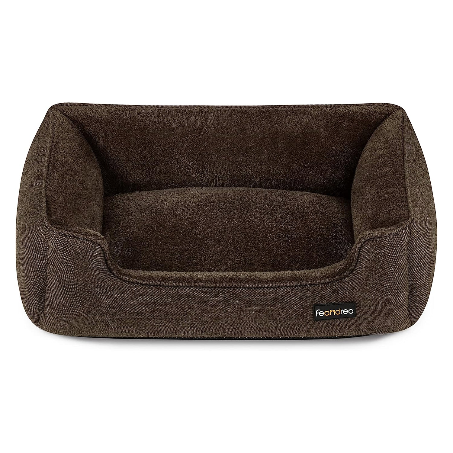 FEANDREA krevet za pse, s skidivom navlakom, kauč za pse, 90 x 75 x 25 cm, smeđa | FEANDREA-vitahome.hr