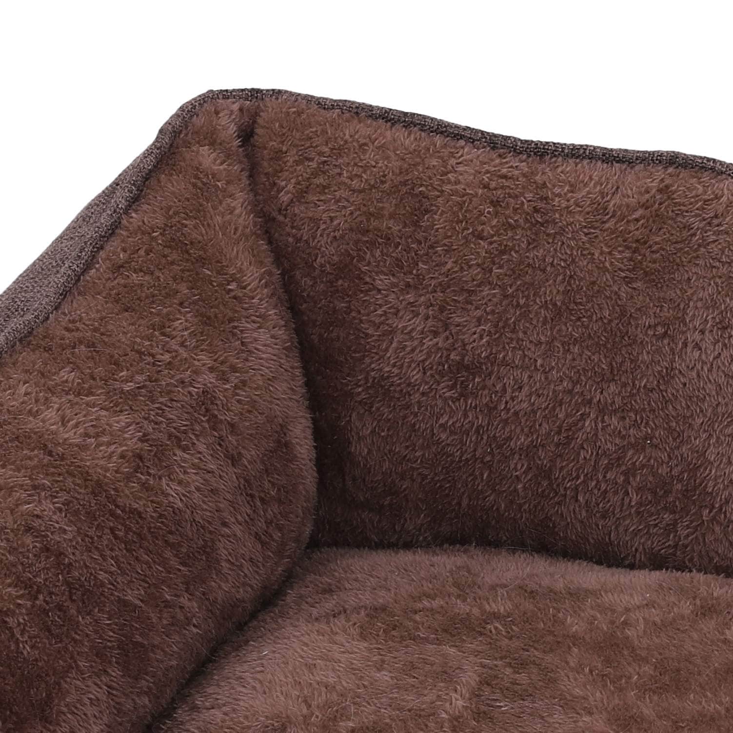 FEANDREA krevet za pse, s skidivom navlakom, kauč za pse, 90 x 75 x 25 cm, smeđa | FEANDREA-vitahome.hr