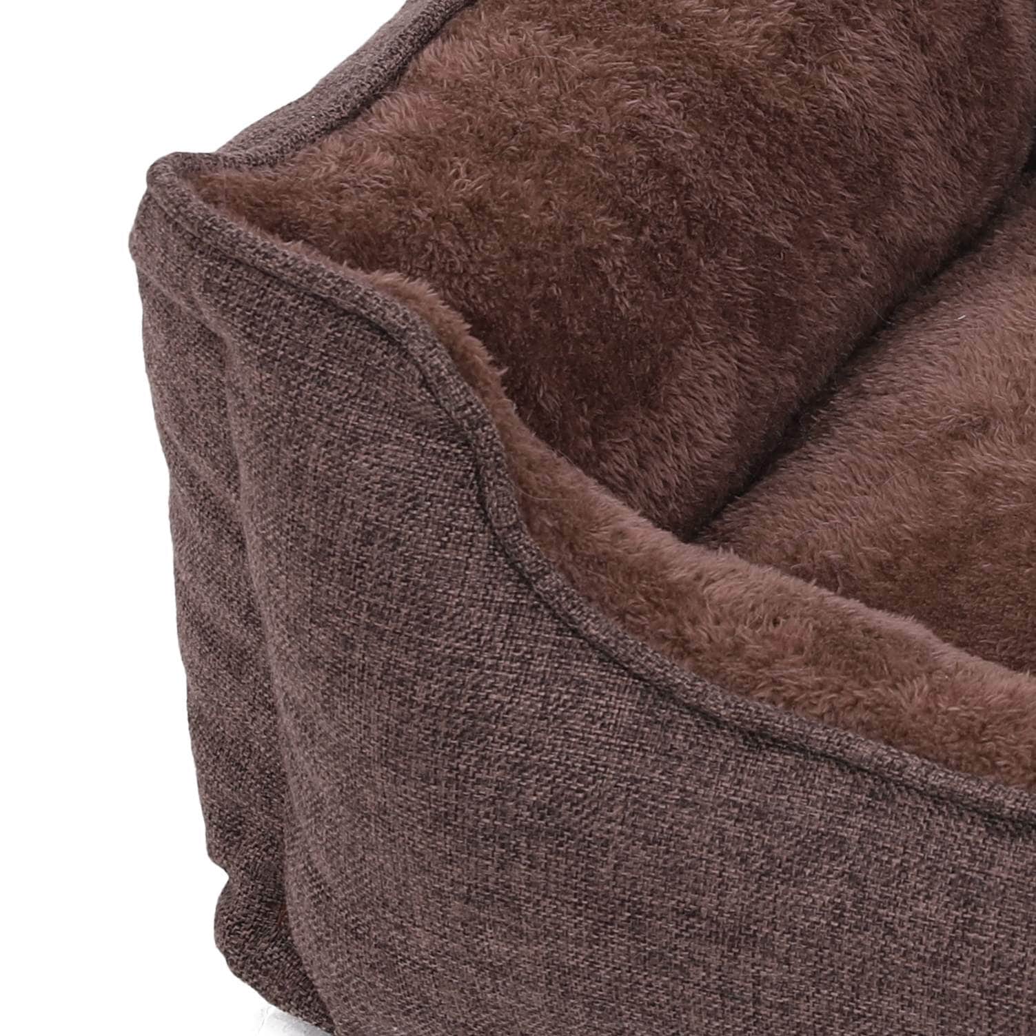 FEANDREA krevet za pse, s skidivom navlakom, kauč za pse, 90 x 75 x 25 cm, smeđa | FEANDREA-vitahome.hr