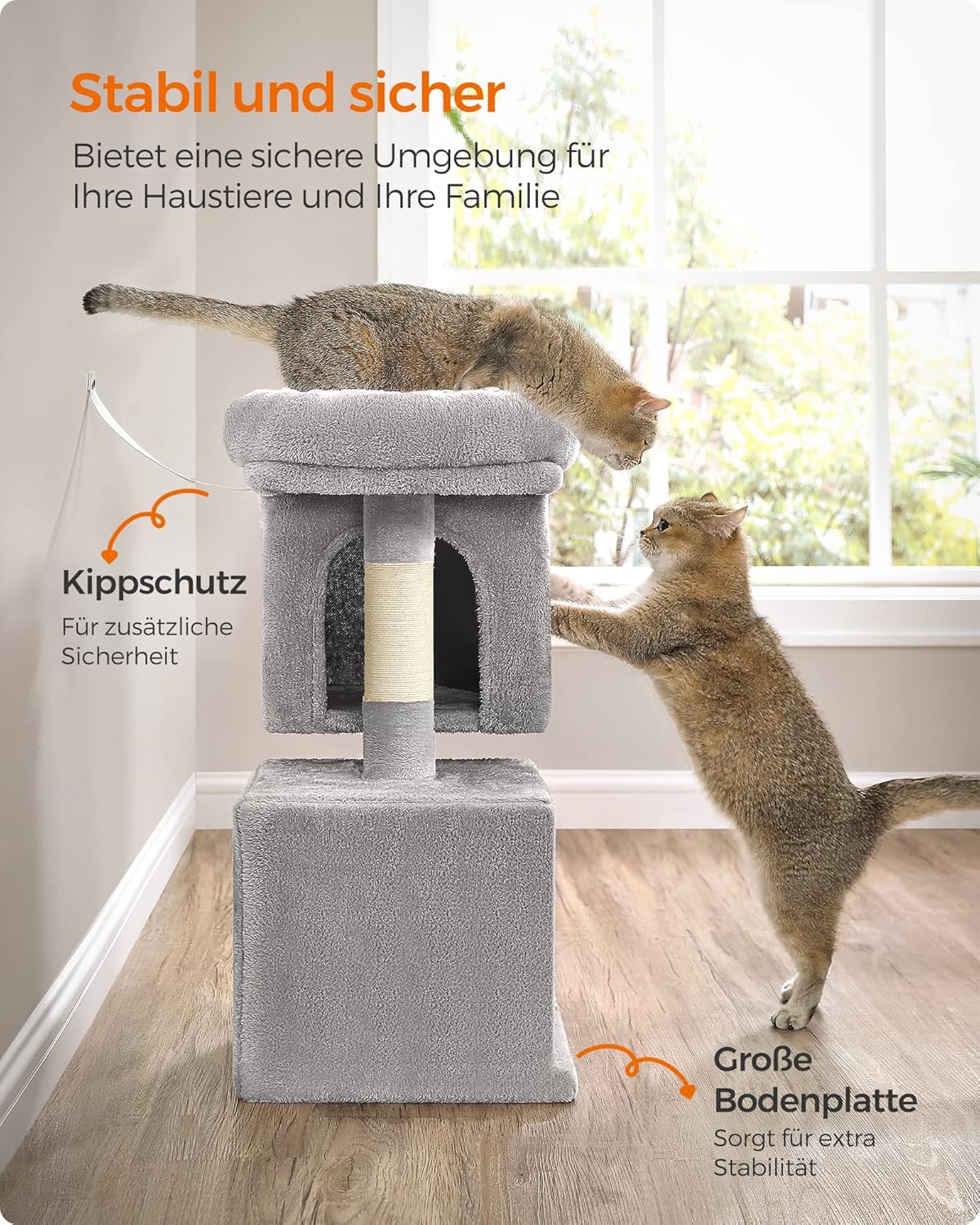 Feandrea penjalica za mačke, visina 67 cm, svijetlosiva