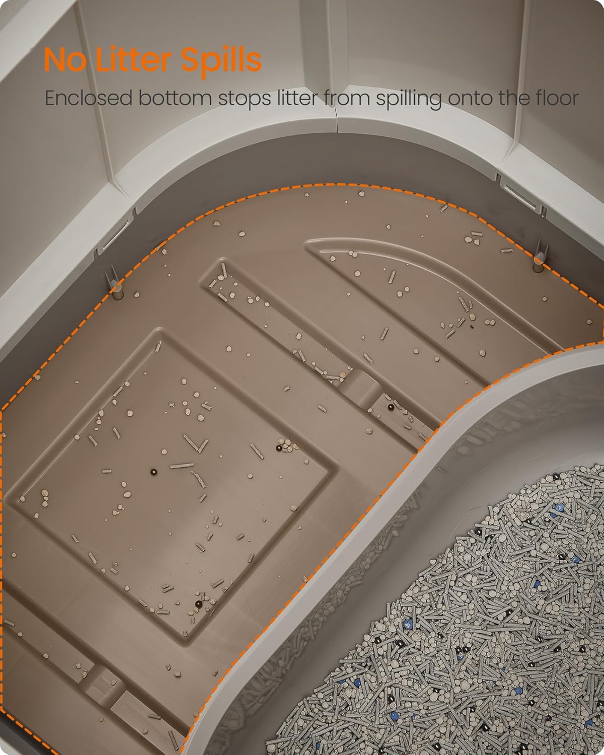 Feandrea zatvorena kutija za mačji pijesak s poklopcem, XL, ulaz odozgo