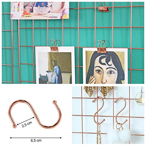 Fémhálós fali dekorációs rácsok, 2 db-os készlet, rosé gold-SONGMICS-Vita Home