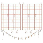 Fémhálós fali dekorációs rácsok, 2 db-os készlet, rosé gold-SONGMICS-Vita Home
