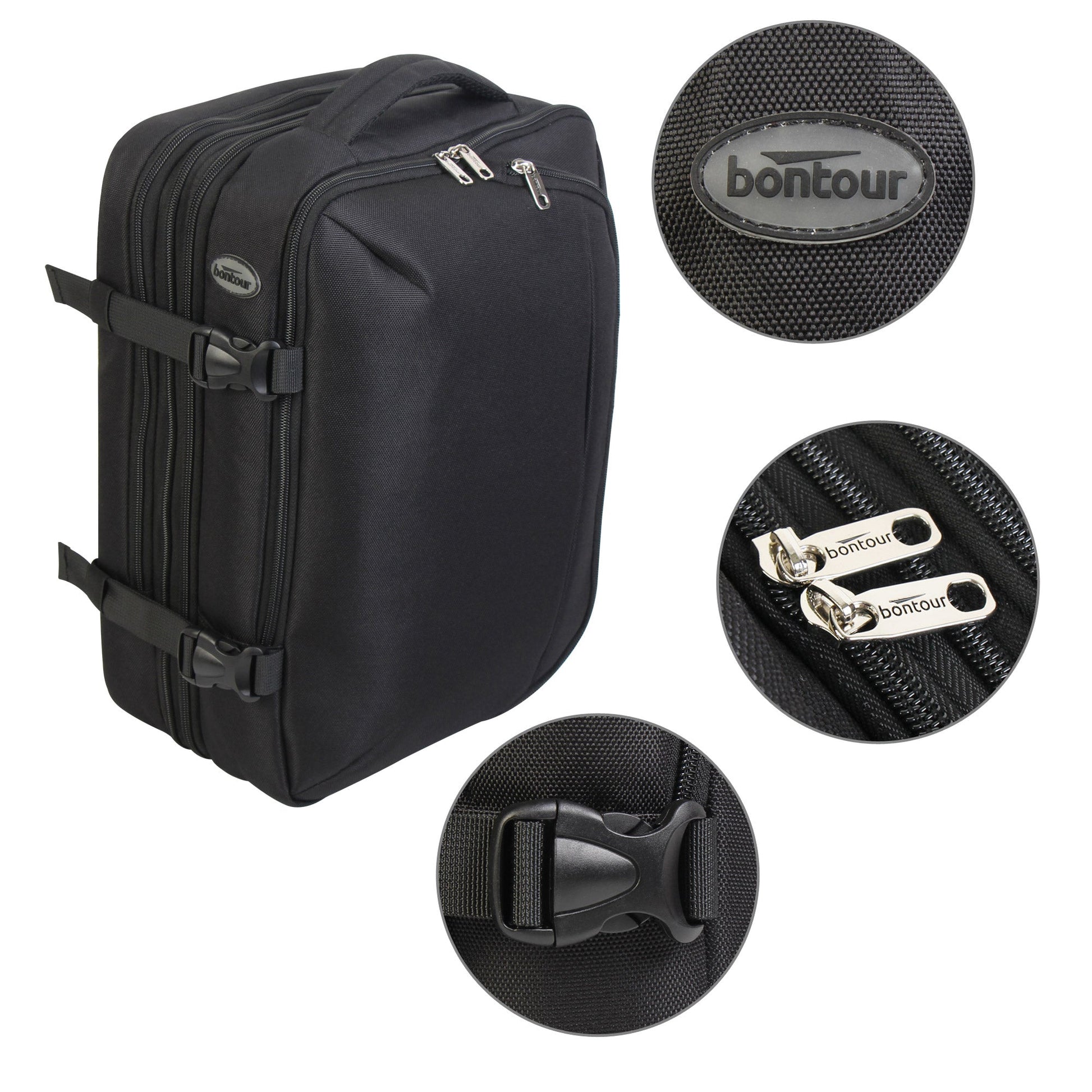FlexiGo proširivi putni ruksak, ručna prtljaga WizzAir veličine 40x30x20 cm, crni | BONTOUR-vitahome.hr