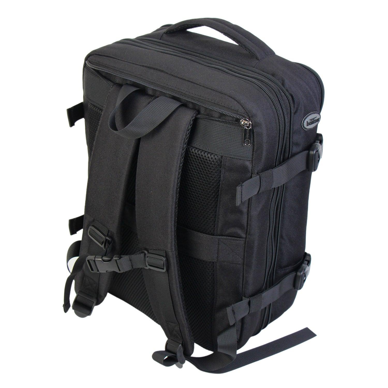 FlexiGo proširivi putni ruksak, ručna prtljaga WizzAir veličine 40x30x20 cm, crni | BONTOUR-vitahome.hr