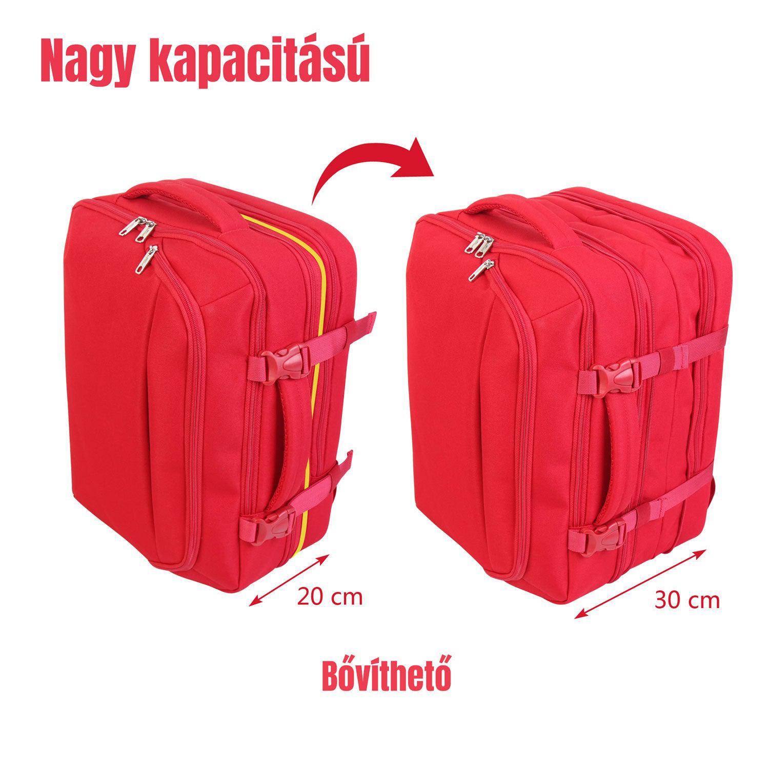 FlexiGo proširivi putni ruksak, ručna prtljaga WizzAir veličine 40x30x20 cm, crveni | BONTOUR-vitahome.hr