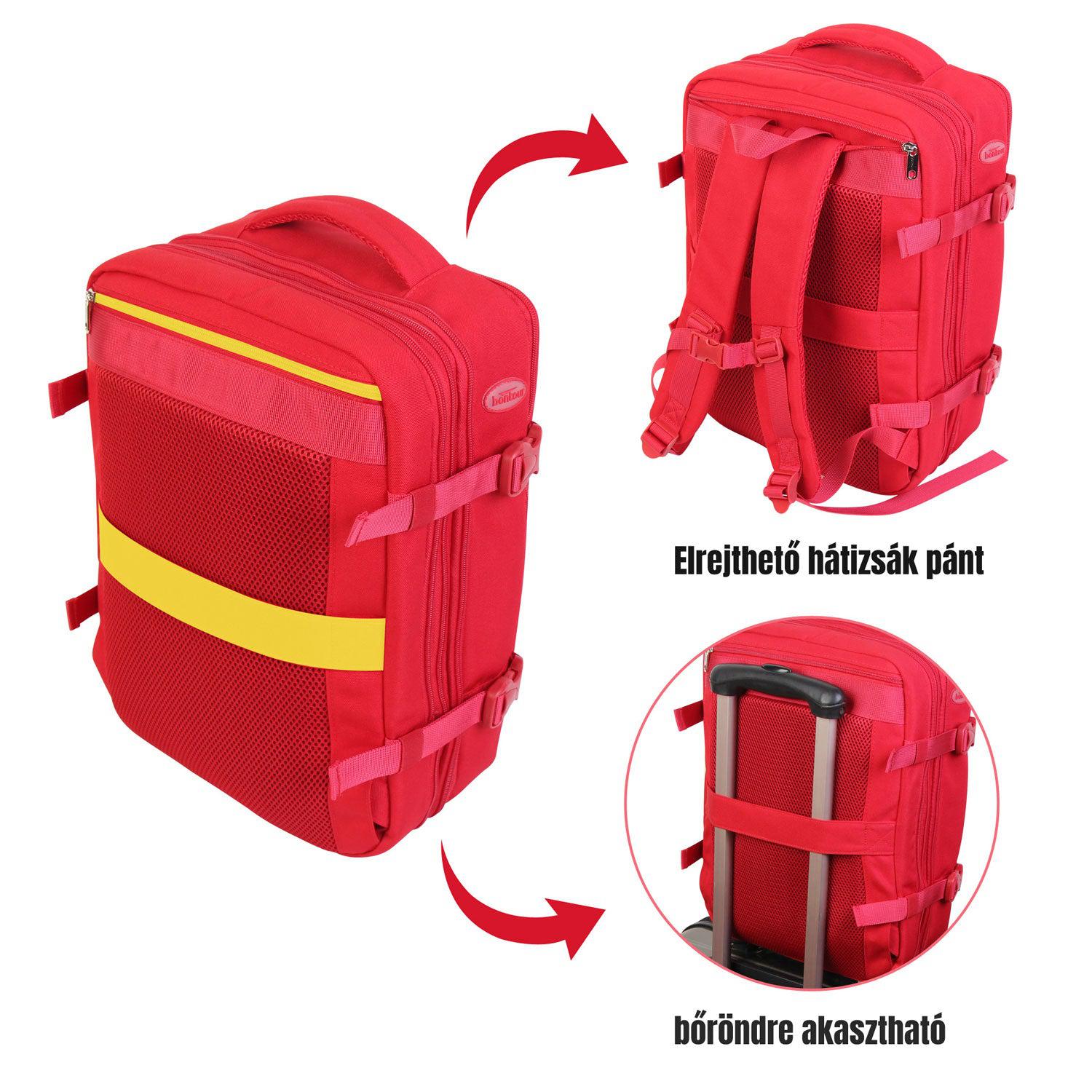 FlexiGo proširivi putni ruksak, ručna prtljaga WizzAir veličine 40x30x20 cm, crveni | BONTOUR-vitahome.hr