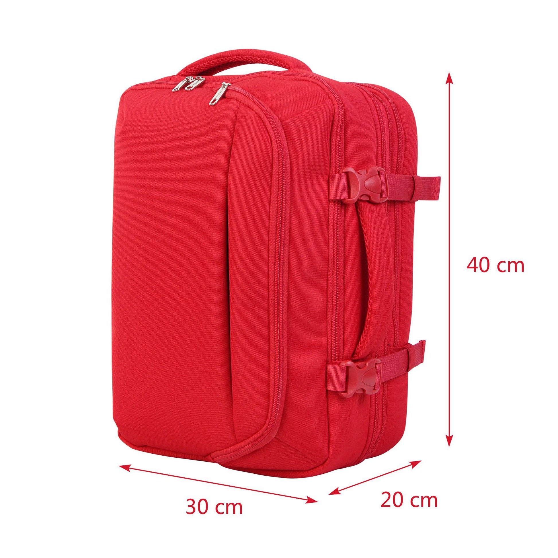 FlexiGo proširivi putni ruksak, ručna prtljaga WizzAir veličine 40x30x20 cm, crveni | BONTOUR-vitahome.hr