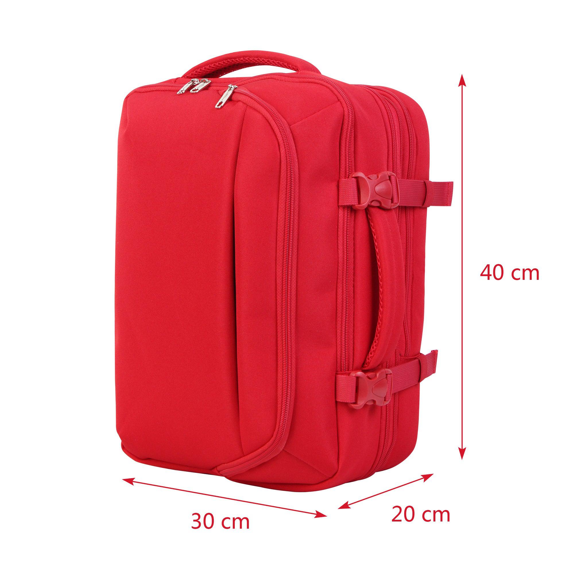 FlexiGo proširivi putni ruksak, ručna prtljaga WizzAir veličine 40x30x20 cm, crveni | BONTOUR-vitahome.hr