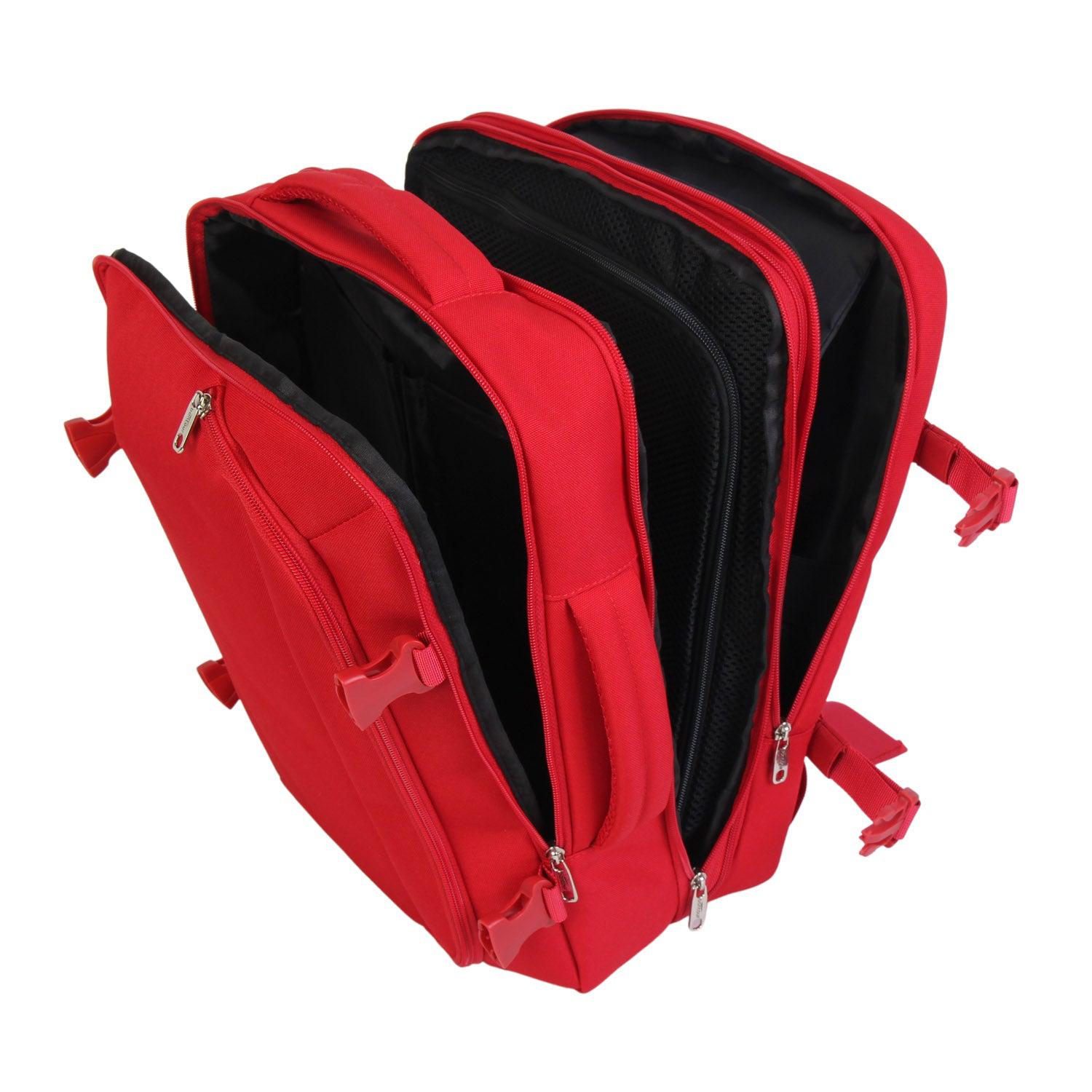 FlexiGo proširivi putni ruksak, ručna prtljaga WizzAir veličine 40x30x20 cm, crveni | BONTOUR-vitahome.hr