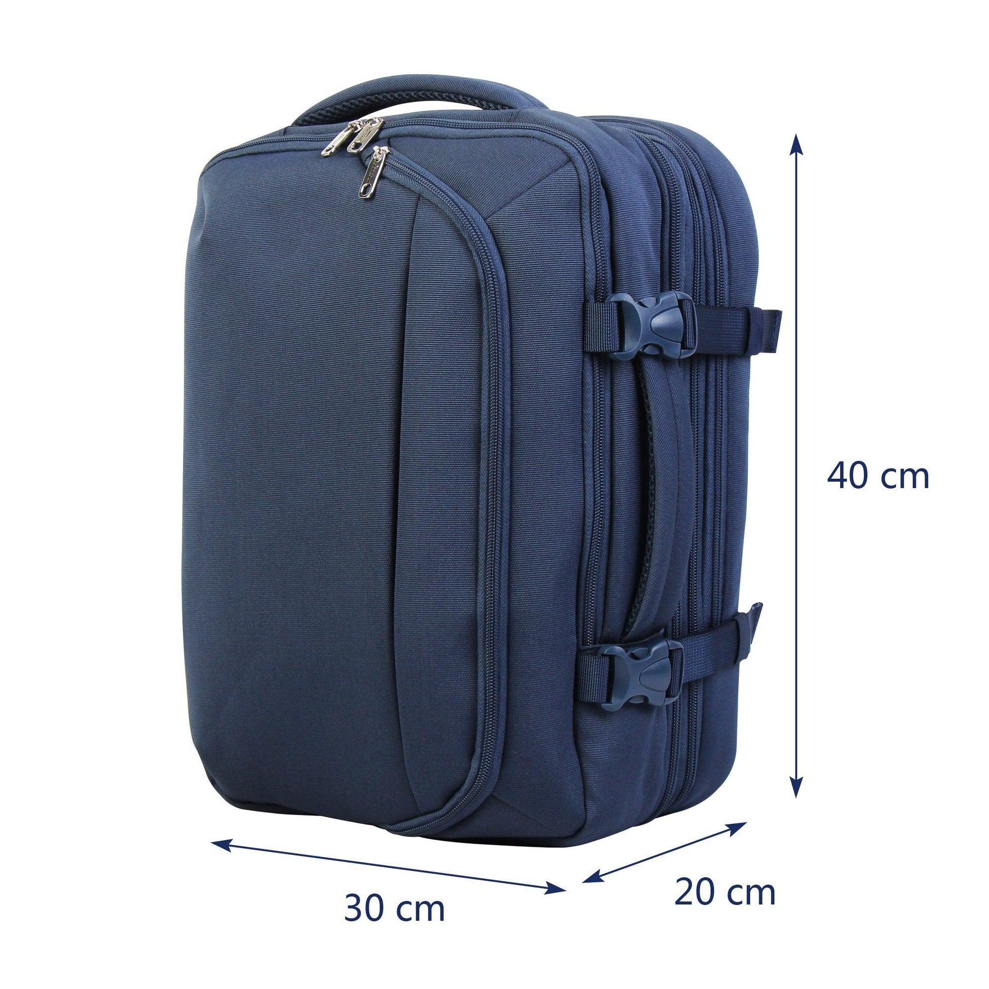 FlexiGo proširivi putni ruksak, ručna prtljaga WizzAir veličine 40x30x20 cm, plavi | BONTOUR-vitahome.hr