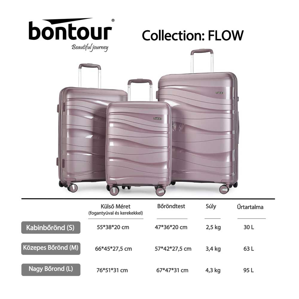 "FLOW" kofer na 4 kotača s TSA bravom, veličina M, boje lavande | BONTOUR-vitahome.hr