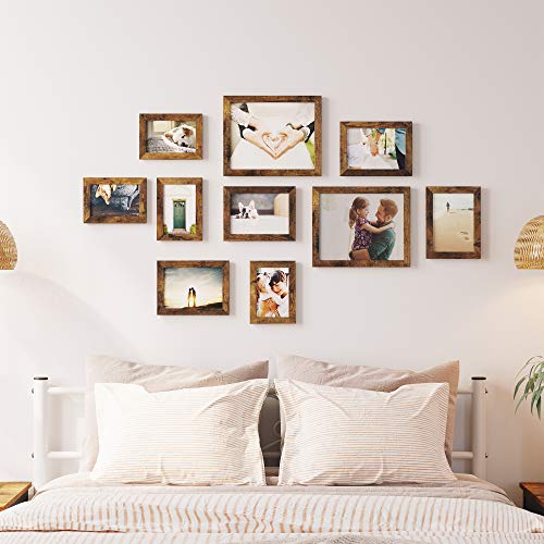 Fotókeret, képkeretek 10 db-os készlet, rusztikus barna-SONGMICS-Vita Home