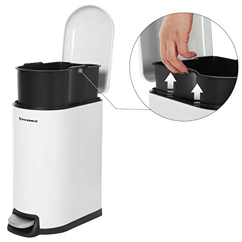 Fürdőszobai szemetes 10L, fehér-SONGMICS-Vita Home