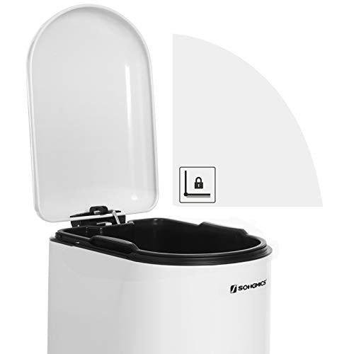 Fürdőszobai szemetes 10L, fehér-SONGMICS-Vita Home