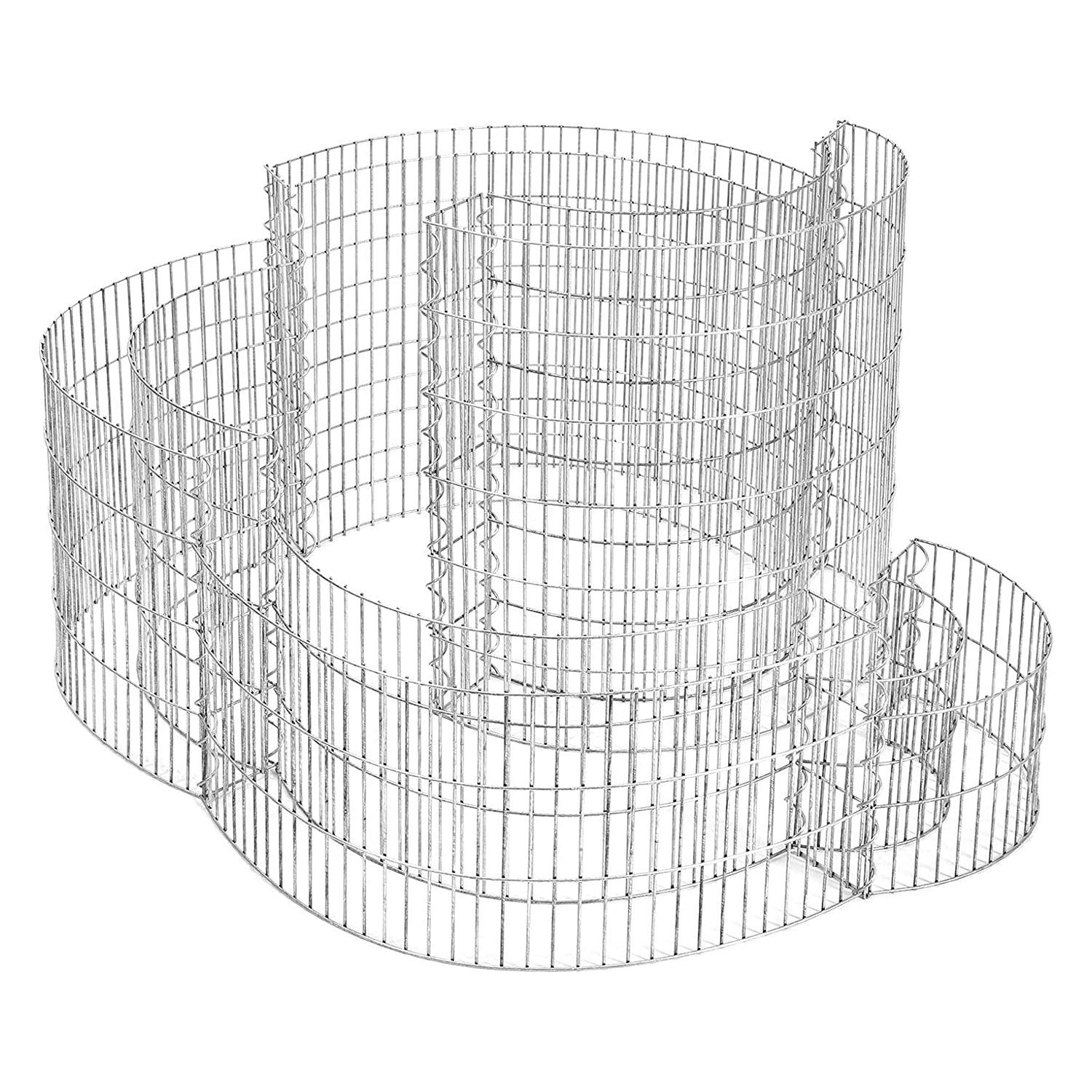Gabion, metalna košara u obliku puža od nehrđajućeg čelika 110 x 110 x 60 cm | SONGMICS-vitahome.hr