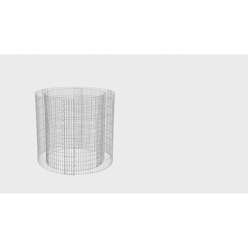 Gabion, okrugla metalna kamena košara, žičana ograda 90 x 80 cm | SONGMICS-vitahome.hr