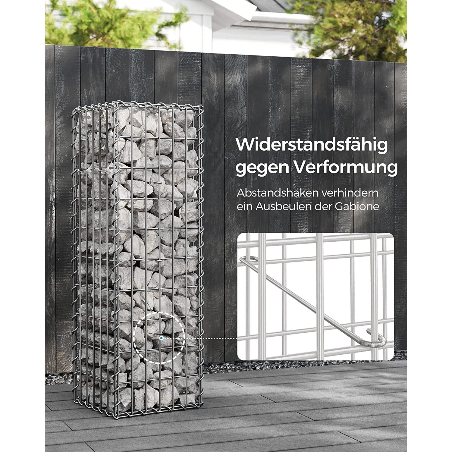 Gabionska košara, metalni gabionski kavez 100 x 30 x 30 cm | SONGMICS-vitahome.hr