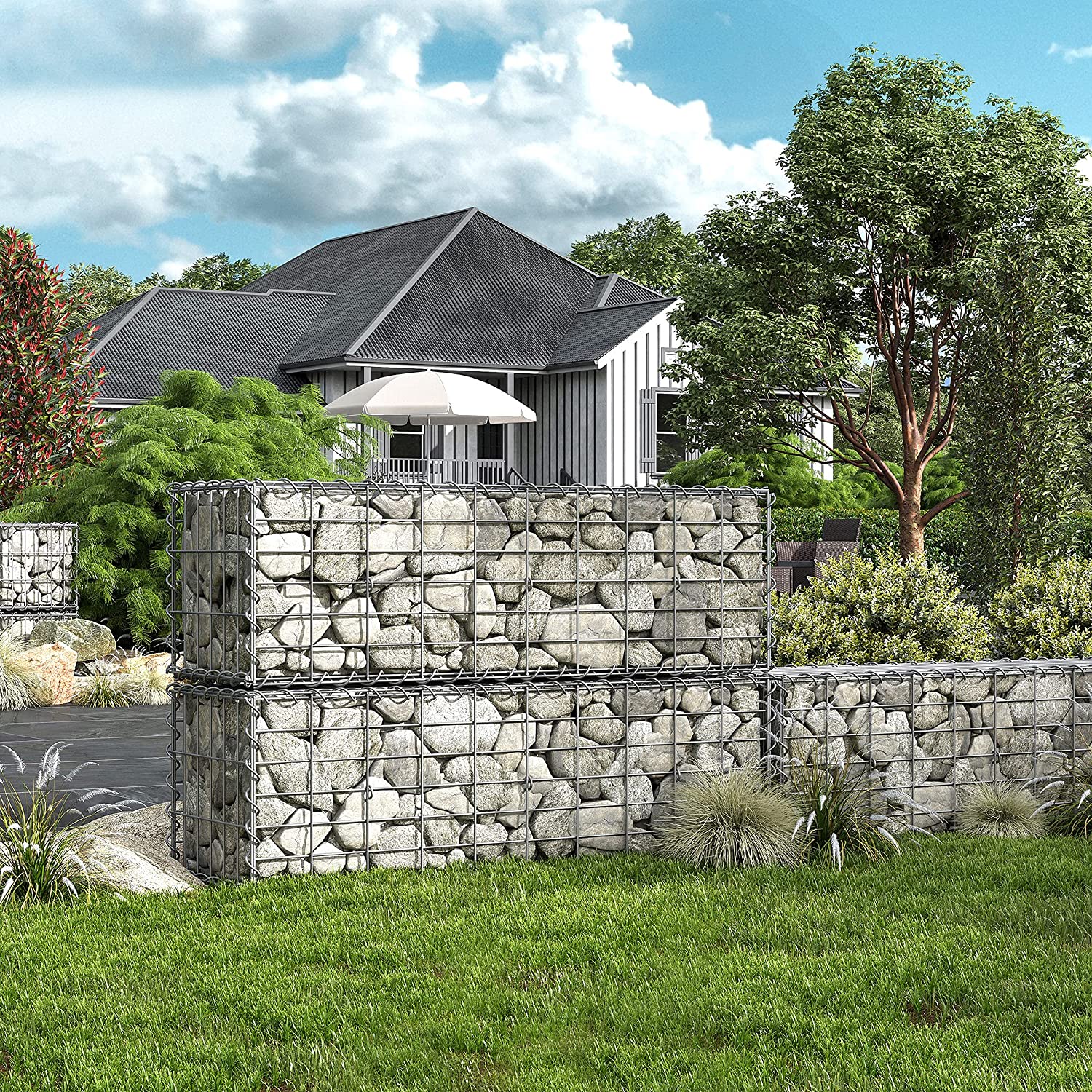 Gabionska košara, metalni gabionski kavez 100 x 30 x 30 cm | SONGMICS-vitahome.hr
