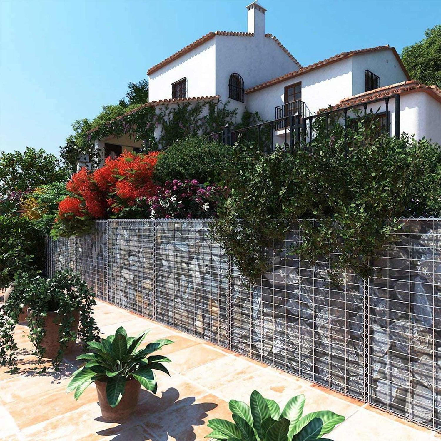 Gabionska košara od pocinčanog čelika, pregrada za dekoraciju vrta, 100 x 80 x 30 cm | SONGMICS-vitahome.hr