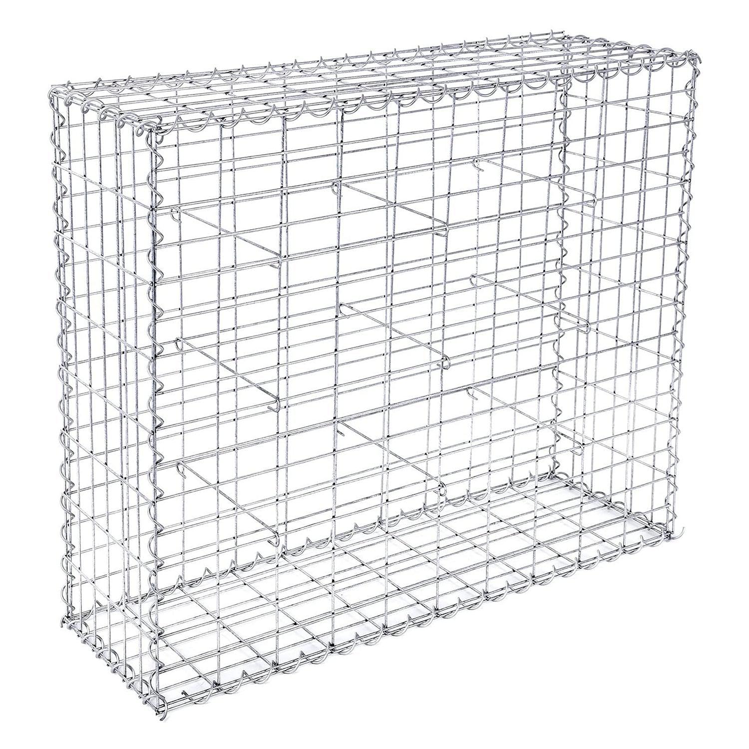 Gabionska košara od pocinčanog čelika, pregrada za dekoraciju vrta, 100 x 80 x 30 cm | SONGMICS-vitahome.hr