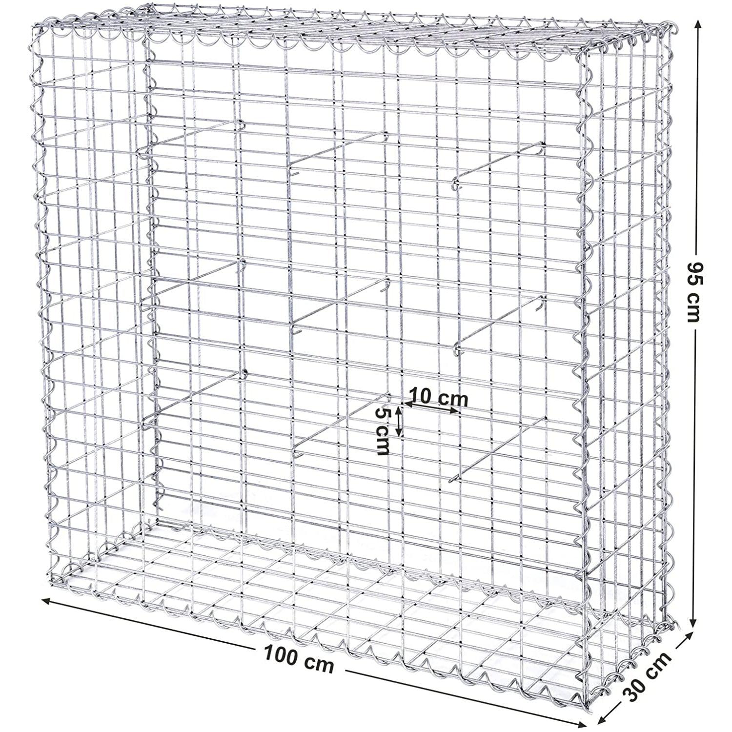Gabionska košara, vrtna ukrasna pregrada, 100 x 95 x 30 cm | SONGMICS-vitahome.hr