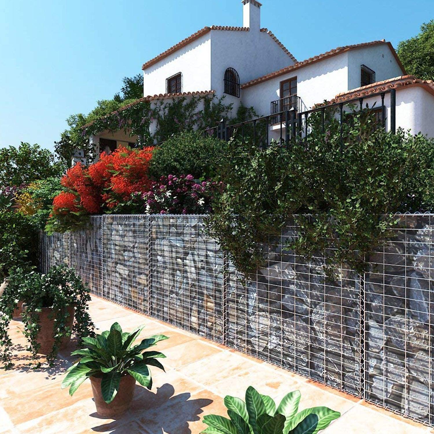 Gabionska košara, vrtna ukrasna pregrada, 100 x 95 x 30 cm | SONGMICS-vitahome.hr