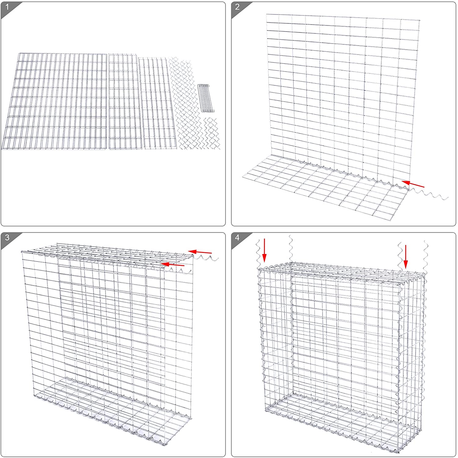 Gabionska košara, vrtna ukrasna pregrada, 100 x 95 x 30 cm | SONGMICS-vitahome.hr
