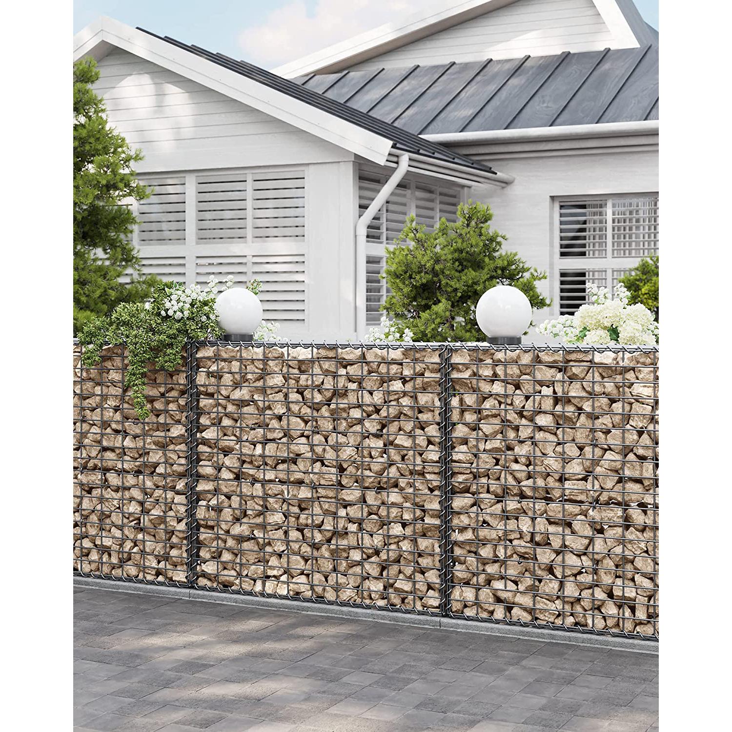 Gabionska košara, vrtna ukrasna pregrada, 100 x 95 x 30 cm | SONGMICS-vitahome.hr