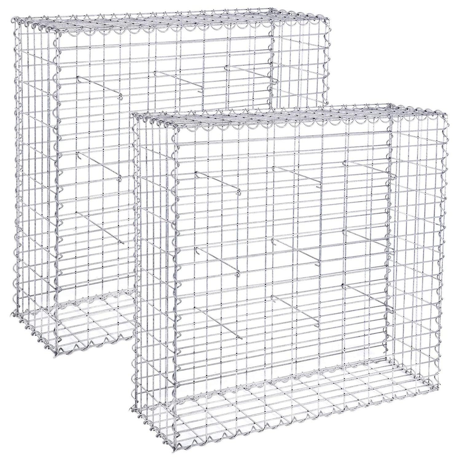 Gabionska košara, vrtna ukrasna pregrada, 100 x 95 x 30 cm | SONGMICS-vitahome.hr