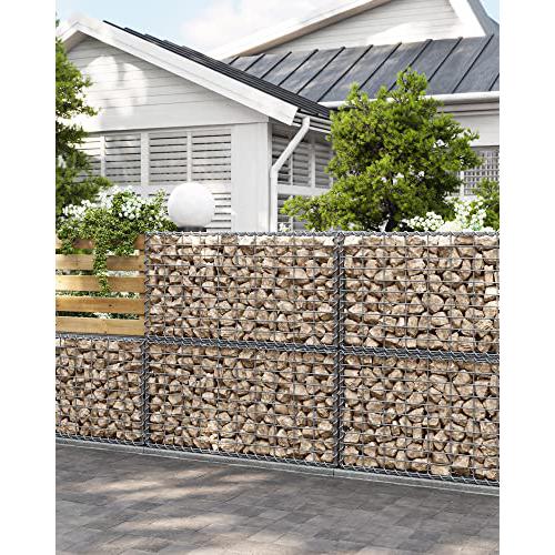 Galvanizirana metalna gabionska košara s mrežom, 100 x 50 x 50 cm, srebrna | SONGMICS-vitahome.hr