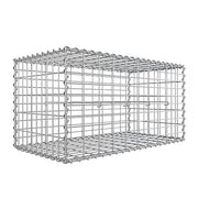 Galvanizirana metalna gabionska košara s mrežom, 100 x 50 x 50 cm, srebrna | SONGMICS-vitahome.hr