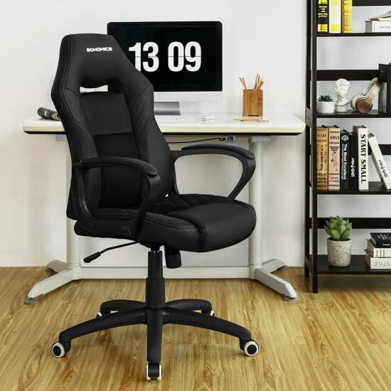 Gaming stolica, uredska stolica s dobrom potporom za leđa, crne boje | SONGMICS-vitahome.hr