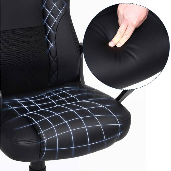 Gaming stolica, uredska stolica s dobrom potporom za leđa, crne boje | SONGMICS-vitahome.hr