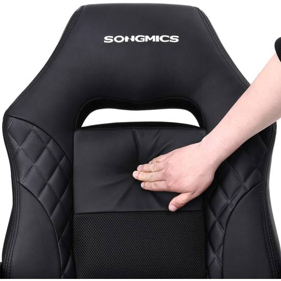 Gaming stolica, uredska stolica s dobrom potporom za leđa, crne boje | SONGMICS-vitahome.hr