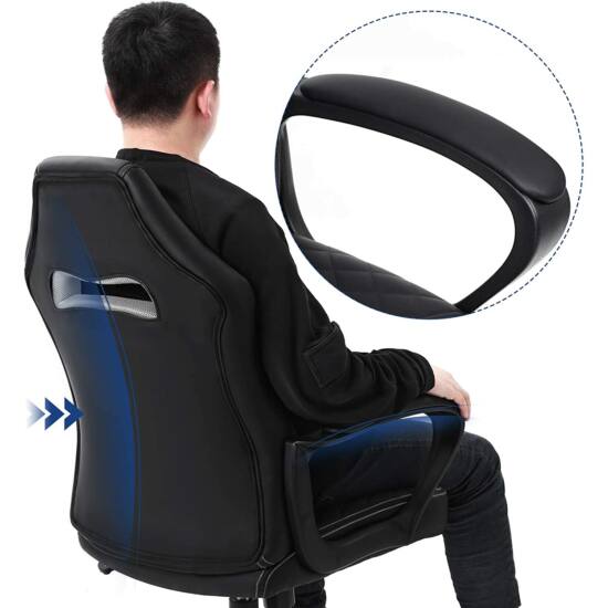 Gaming stolica, uredska stolica s dobrom potporom za leđa, crne boje | SONGMICS-vitahome.hr
