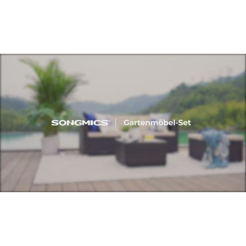 Garnitura vrtnog namještaja, 173 x 62 x 66 cm, smeđa, taupe | SONGMICS-vitahome.hr