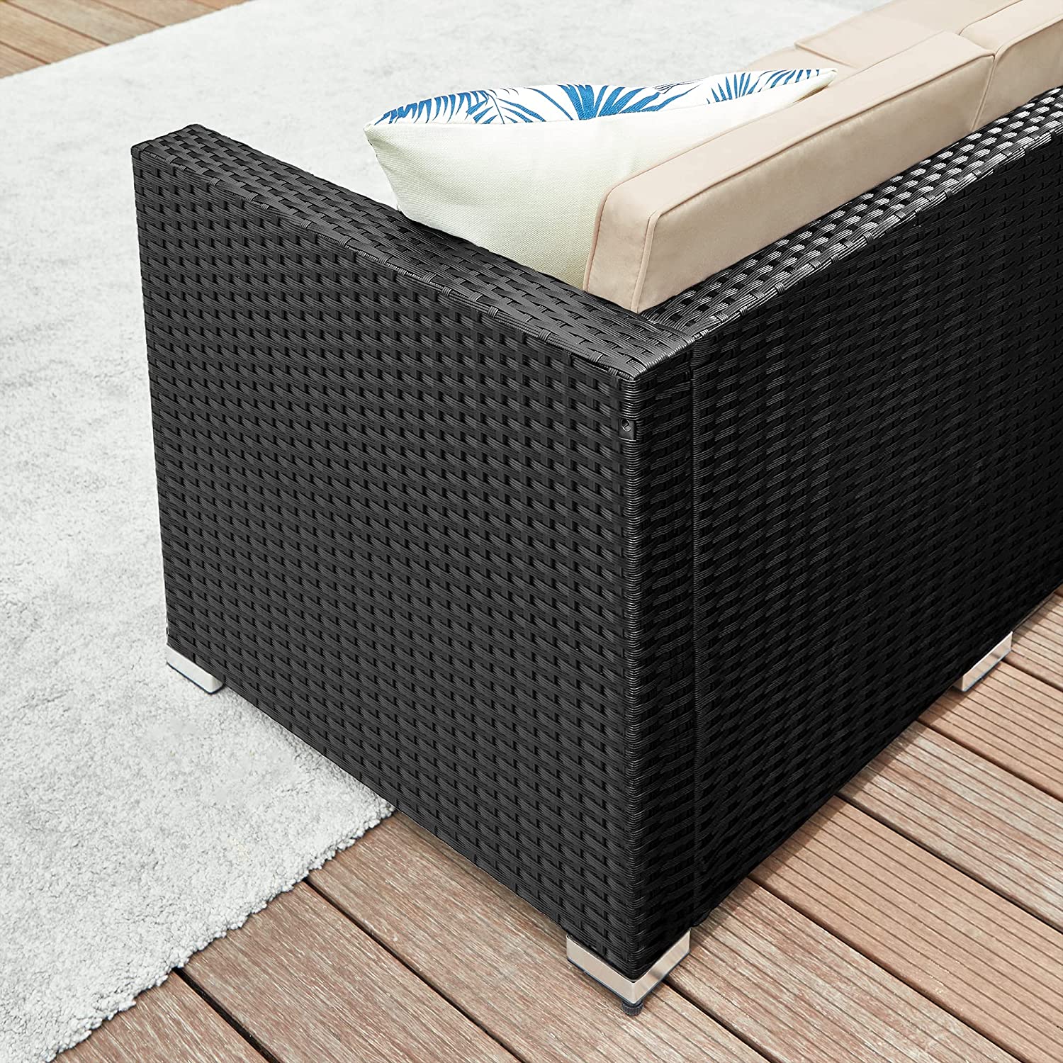 Garnitura vrtnog namještaja, 173 x 62 x 66 cm, smeđa, taupe | SONGMICS-vitahome.hr