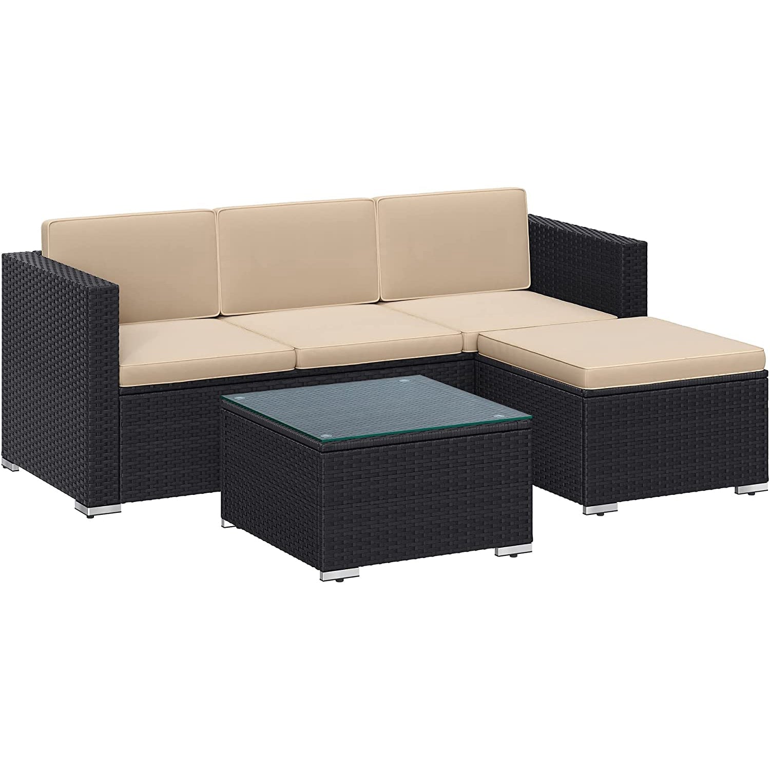 Garnitura vrtnog namještaja, 173 x 62 x 66 cm, smeđa, taupe | SONGMICS-vitahome.hr