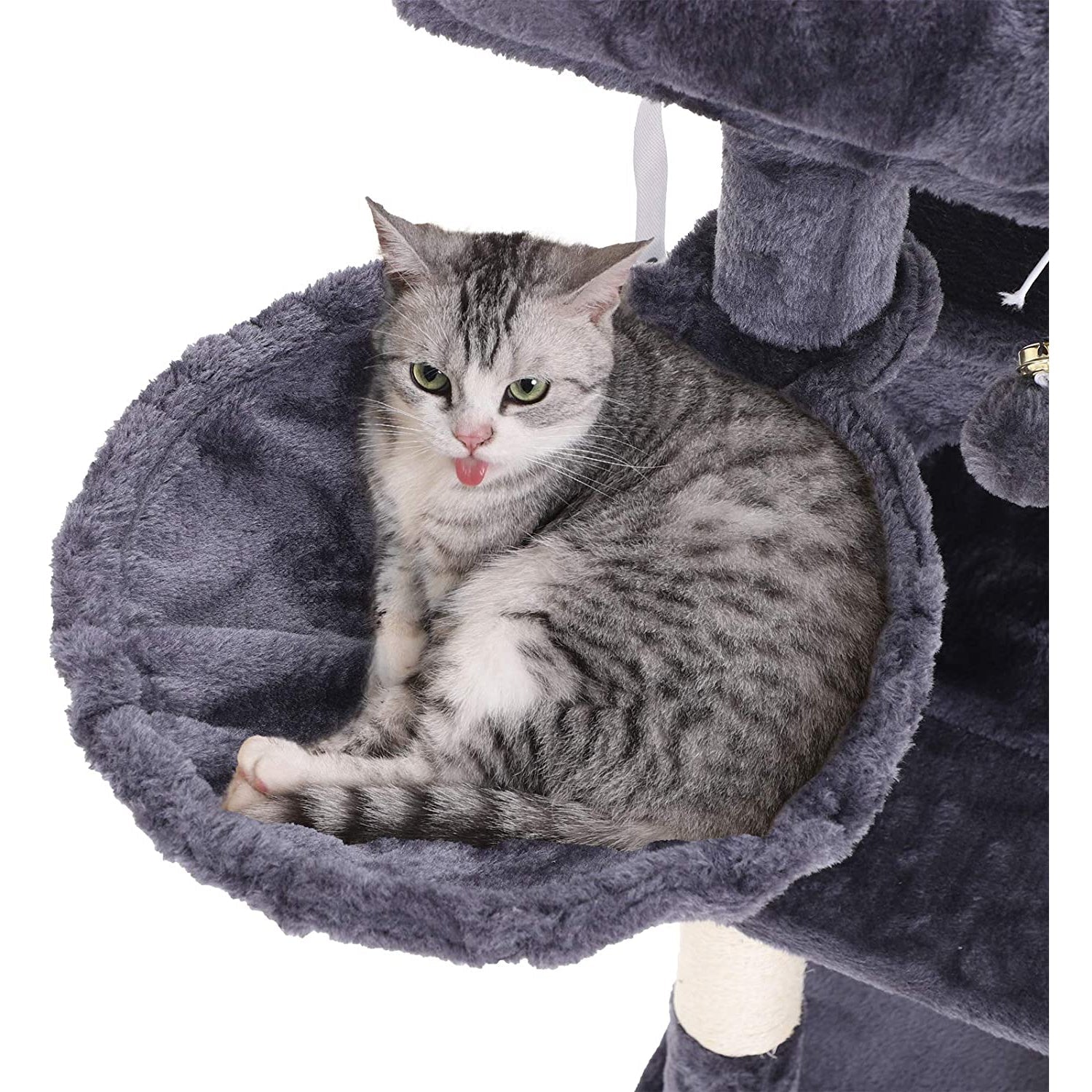 Grebalica s 2 krevetića i kućicom za mace, visine 96 cm, tamno sive boje | FEANDREA | FEANDREA-vitahome.hr