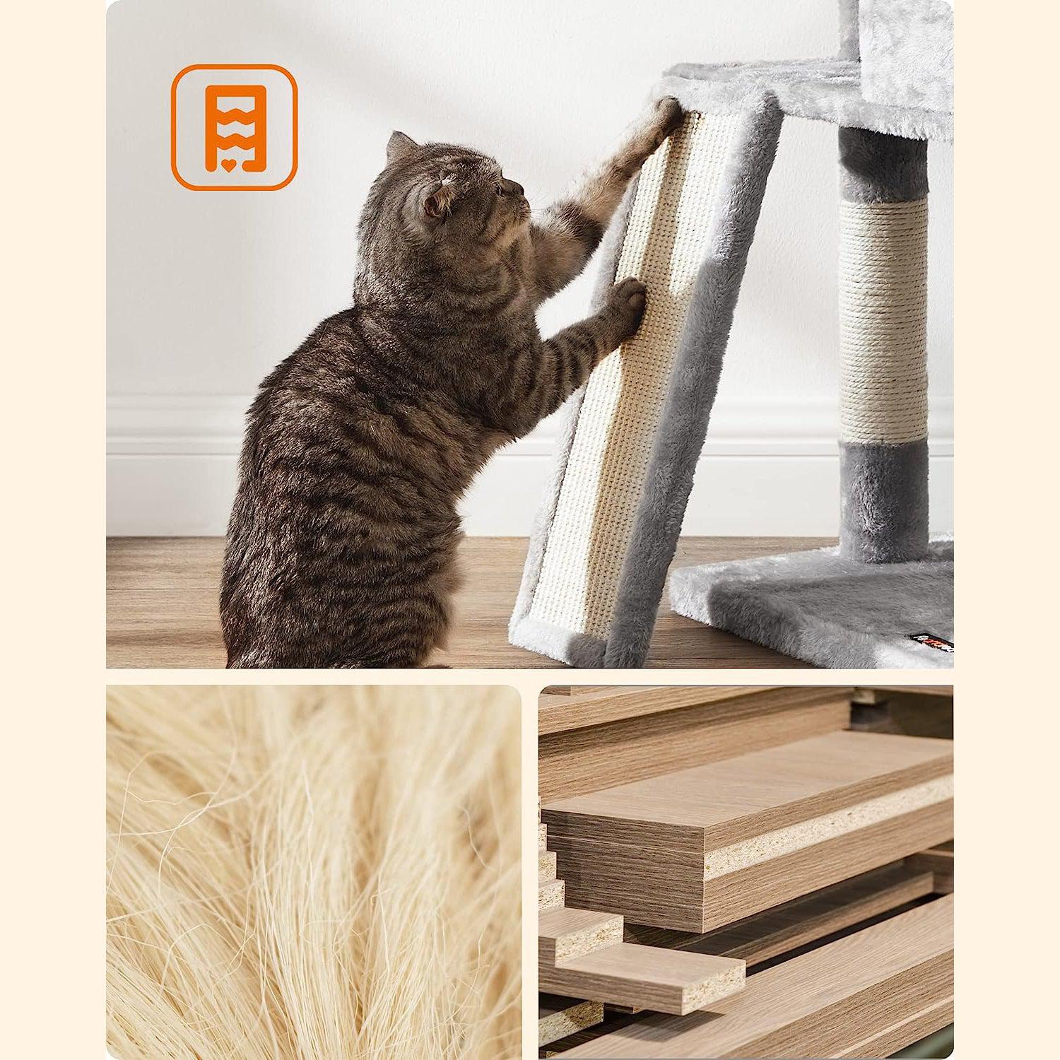 Grebalica za mačke visine 115 cm, namještaj za mačke s rampom, svijetlo siva | FEANDREA | FEANDREA-vitahome.hr