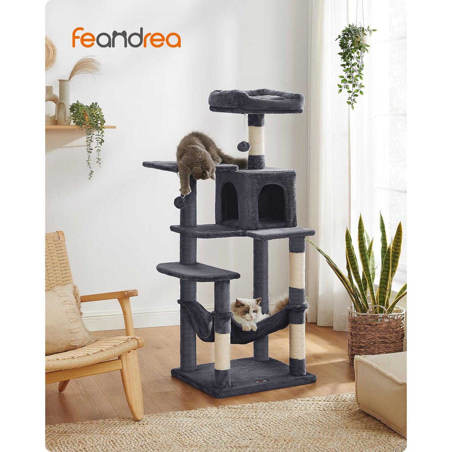 Grebalica za mačke visoka 143 cm, višeslojni namještaj za mačke, dimno siva | Feandrea | FEANDREA-vitahome.hr