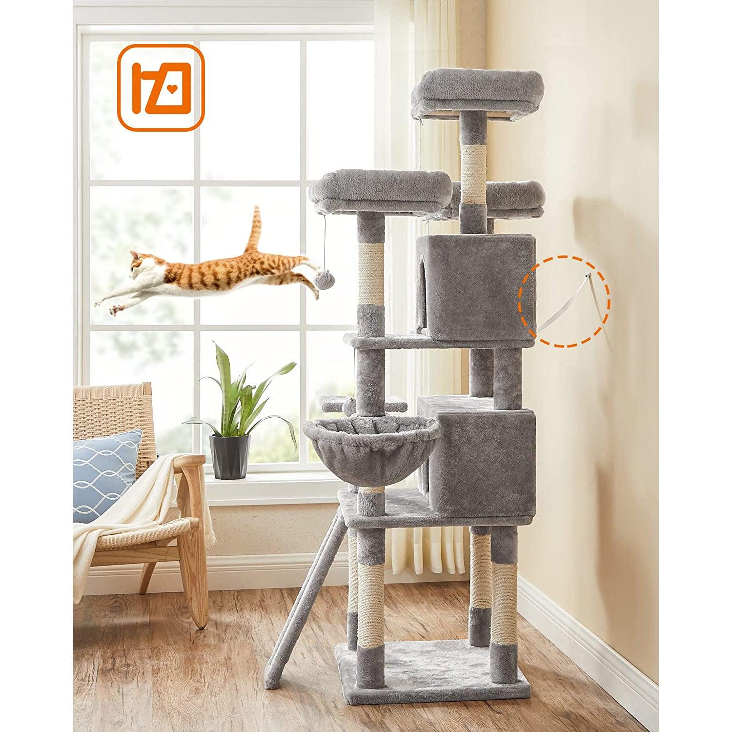 Grebalica za mačke, XXL stup za mačke visine 169 cm, sivo - bež boje | FEANDREA | FEANDREA-vitahome.hr