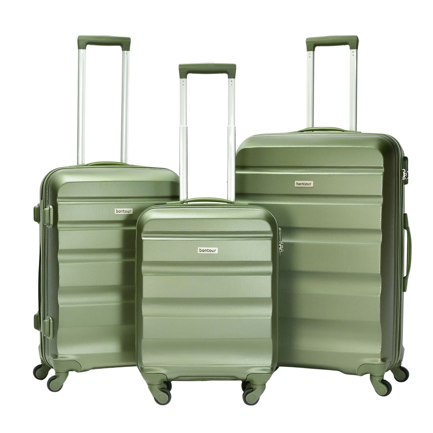 "Horizontal" Set od 3 kofera na točkiće, ABS materijal, zelene boje | BONTOUR-vitahome.hr