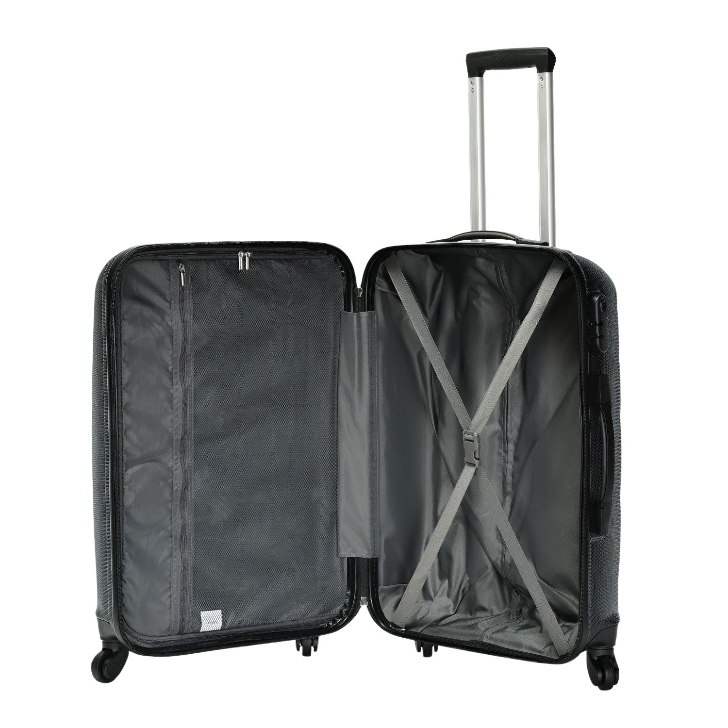 HORIZONTAL srednji kofer na 4 kotača s bravom, 67 x 44 x 26 cm, crni | BONTOUR-vitahome.hr