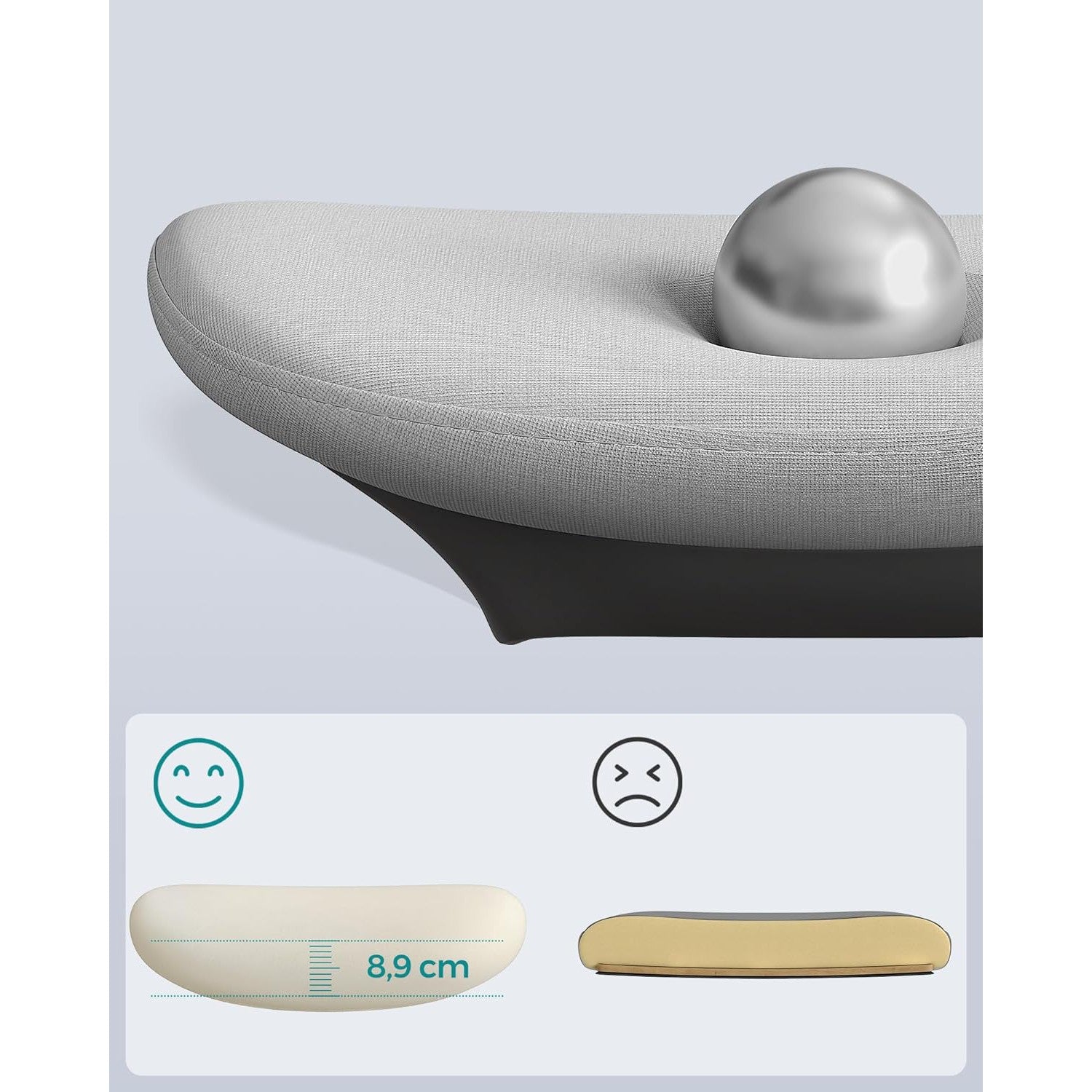 Irodai szék, ergonomikus állítható vászon szék, dönthető háttámlával, szürke-SONGMICS-Vita Home