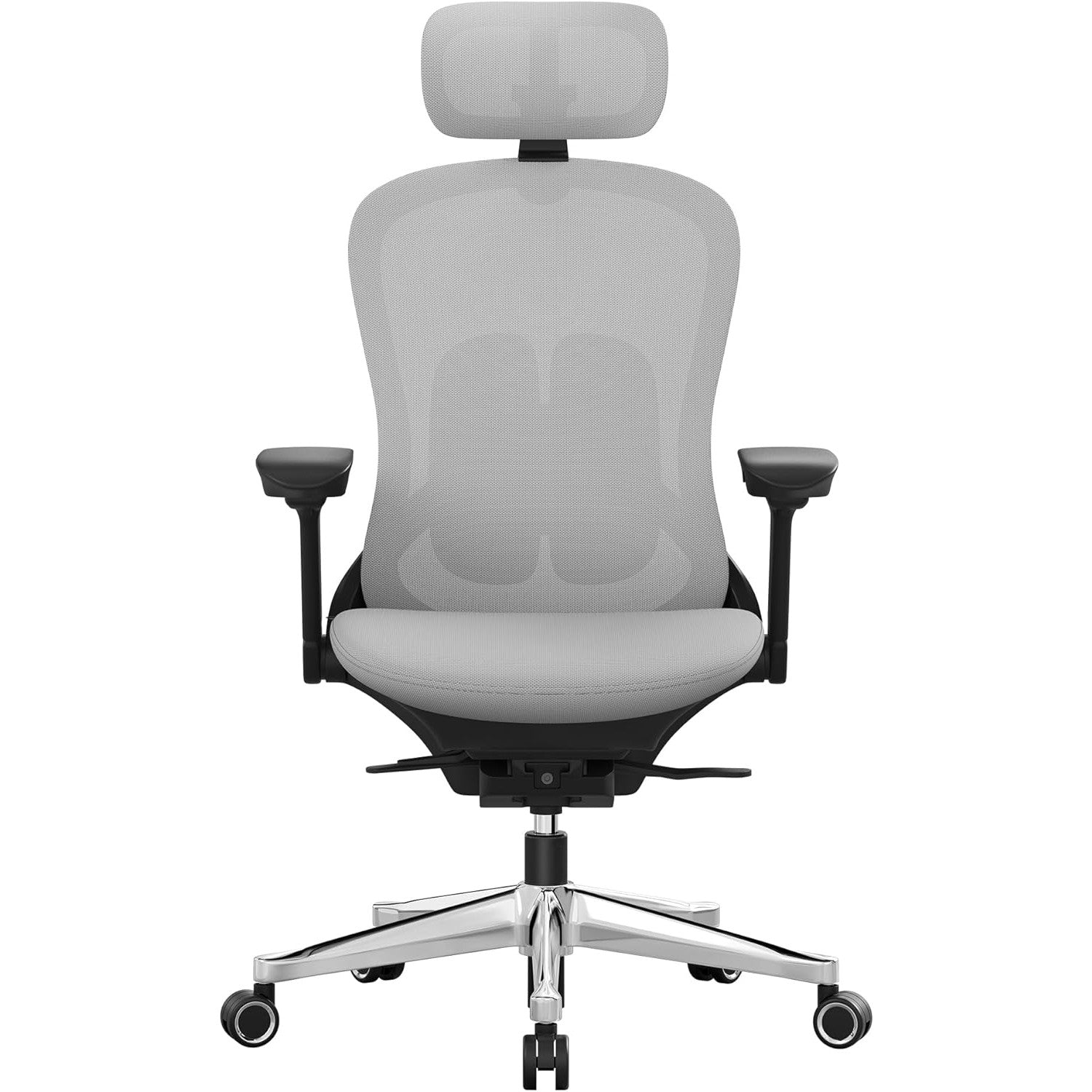 Irodai szék, ergonomikus állítható vászon szék, dönthető háttámlával, szürke-SONGMICS-Vita Home