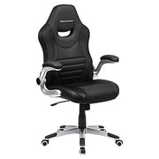 irodai szék, ergonomikus forgószék, felhajtható karfás, fekete-SONGMICS-Vita Home